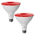 2 Pack BlueX LED Par38 Flood Red Light Bulb - 18W (120Watt Equivalent) - Dimmable - E26 Base Red LED Lights Party Decoration Porch Home Lighting Holiday Lighting Red Flood Light (Red)