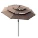 3-Tier 9Ft All Weather Outdoor Patio Umbrella with Crank System Push Button Tilt and Wind Vent for Garden Deck Backyard Pool Beach Shade Outside Deck Swimming Pool Chocolate