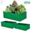 Gustave 2PCS Garden Plants Growing Bag Flower Planter Vegetable Grow Bag Aeration Fabric Large Capacity Planter Bag with Handles -23.6*11.8 inch