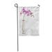 SIDONKU Pink Antique Purple Orchid Flowers in Retro Vase Arrangement Porcelain Garden Flag Decorative Flag House Banner 28x40 inch