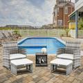 BaytoCare 5pcs Patio Wicker Furniture Set Outdoor Conversation Set