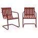 Crosley Gracie Metal Patio Chair in Red (Set of 2)