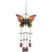 24 Purple and Bronze Butterfly Outdoor Garden Windchime