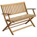 vidaXL Folding Garden Bench Outdoor Patio Bench with Cushion Solid Wood Acacia