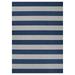 Couristan Afuera Yacht Club 6 6 x 9 6 Midnight Blue and Ivory Stripe Outdoor Rectangle Rug