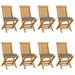 ametoys Patio Chairs with Gray Cushions 8 pcs Solid Teak Wood