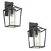 Black Outdoor Porch Lights 2 Pack Large Wall Mount Light Fixtures Black Finish with Cylinder Clear Glass Weather Resistant Wall Sconce Wall Light Wall Lantern Anti-Rust for Wet Location Set of 2