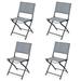 Gymax Set of 4 Patio Folding Rattan Dining Chairs Camping Portable Garden