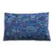 Ahgly Company Patterned Outdoor Rectangular Butterfly Blue Lumbar Throw Pillow 13 inch by 19 inch