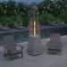 Merrick Lane Stainless Steel Pyramid Shape Portable Outdoor Patio Heater - 7.5 Feet Tall in Silver