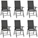 Suzicca Folding Patio Chairs 6 pcs Textilene Black