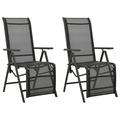 vidaXL Outdoor Recliner Chairs Patio Reclining Chair Textilene and Aluminum