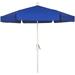 7.5 ft. 6 Rib Crank White Hex Garden Umbrella with Pacific Blue Vinyl Coated Weave Canopy