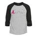 Shop4Ever Men s Men s Skeleton Hands Breast Cancer Awareness Raglan Baseball Shirt X-Large Heather Grey/Black