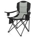 Folding Camping Chair Ultralight Outdoor Portable Chair with Cup Holder and Carry Bag Padded Armrest Oversized Camping Chair Collapsible Lawn Chair for BBQ Beach Hiking Picnic Gray TE073