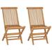 MIXFEER Folding Patio Chairs 2 pcs Solid Teak Wood