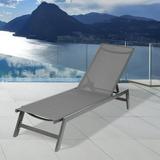 Patio Recliner Chair Segmart Aluminum Patio Lounge Chair Chaise Lounge with Sunbathing Textilence Adjustable 5-Position Recliner SS2372