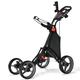 Goplus Folding 4 Wheels Golf Push Cart W/Bag Scoreboard Adjustable Handle Gray