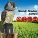 Owl Decoy 360 Rotate Head to Scare Birds Scarecrow Owl Decoy Statue Realistic Scary Sounds Shadow Fake Owl Outdoor Pest Bird Deterrent for Patio Yard Garden Protector