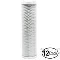 12-Pack Replacement for Whirlpool WHKF-DWH Activated Carbon Block Filter - Universal 10 inch Filter for Whirlpool Standard Filtration System - Denali Pure Brand