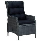 vidaXL Outdoor Recliner Chair Patio Lounge Chair with Cushions Poly Rattan