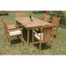 Teak Dining Set:6 Seater 7 Pc - 94 Rectangle Table And 6 Cahyo Stacking Arm Chairs Outdoor Patio Grade-A Teak Wood WholesaleTeak #WMDSCH7