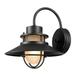 Globe Electric Liam 1-Light Matte Black Outdoor Indoor Wall Sconce with Frosted Glass Shade 44233