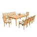 Grade-A Teak Dining Set: 10 Seater 11 Pc: 122 Atnas Rectangle Table And 10 Aspen Stacking Arm Chairs Outdoor Patio WholesaleTeak #51AP2811