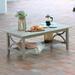 Abbington Teak Patio Coffee Table Weathered Gray