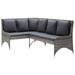 Anself 2 Piece Patio Corner Sofas with Cushions Left and Right Sectional Sofa Set for Garden Balcony Yard Lawn Deck