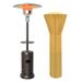 Gymax Patio Propane Heater 48 000 BTU 87 inches Tall W/ Table & Cover Bronze