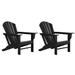 Portside Classic Outdoor Adirondack Chair (Set of 2) in Black