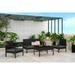 TOPCHANCES 4 Pieces Outdoor Patio Rattan Conversation Chair Wicker Set 4 Person Seating Group with Cushions Garden Poolside Balcony Outdoor Furniture Set