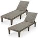 Patiojoy 2PCS Patio Lounge Chair Chaise Recliner Adjustable Backrest Outdoor&Indoor Brown