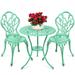 Best Choice Products 3-Piece Cast Aluminum Patio Bistro Furniture Set w/ Antique Finish - Teal