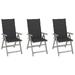 Dcenta 3 Piece Folding Garden Chair with Cushion Acacia Wood Backrest Adjustable Wooden Reclining Chair for Patio Backyard Poolside Outdoor Furniture 22 x 27.6 x 43.3 Inches (W x D x H)