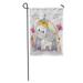 SIDONKU Girl Cute Cartoon Unicorn and Rainbow Meadow Baby Drawing Garden Flag Decorative Flag House Banner 12x18 inch