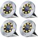 4 Pack Solar Ground Lights 12 LED Solar Lights Outdoor Solar Powered Garden Lamp Waterproof In-Ground Disk Lights for Patio Pathway Garden Lawn Yard Driveway Deck Walkway