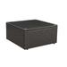 Aluminum & Wicker Outdoor Patio Sectional Coffee Table with Glass Top- Brown