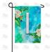 America Forever Summer Flowers Birds Monogram Garden Flag Letter I 12.5 x 18 inches Hummingbird Calla Lily Spring Floral Double Sided Vertical Outdoor Yard Lawn Decorative White Floral Garden Flag