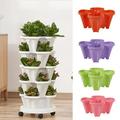 SPRING PARK Stacking Planter Vertical Garden Hanging Planter For Herbs Strawberries