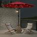 MAYPEX 9 Ft Solar Led Lighted Outdoor Patio Umbrella with Tilt and Crank Red