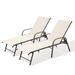 Pellebant Set of 2 Outdoor Chaise Lounge Chairs Aluminum Patio Folding Recliners Beige