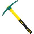 ZEONHAK 15 Inch Pick Mattock Hoe Forged Steel Weeding Garden Pick Axe with Fiberglass Handle