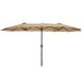 15ft Patio Umbrella Double-Sided Outdoor Market Extra Large Umbrella with Crank - Taupe