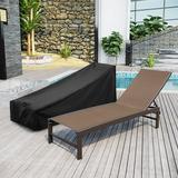 Pellebant Brown Patio Aluminum Adjustable Chaise Lounge Chairs with Covers