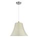 Aspen Creative 70111 Two-Light Hanging Pendant Ceiling Light with Transitional Bell Fabric Lamp Shade Off White 18 width