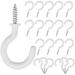 BUZIFU 50 Pcs Cup Hooks 2 Inch Screw Hooks White Mug Cup Hooks Plastic Coated Hook Screw in Ceiling Hooks Heavy Duty Screw Hooks Screw in Hooks Screw Cup Hooks for Outdoor Kitchen Garden (White)