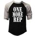 Men s One More Rep V283 Black/Gray Raglan Baseball T-Shirt X-Large