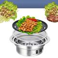 MIDUO Portable Table Grill 15.75 Stainless Steel BBQ Grill Stove Outdoor Camping Cooker 40Cm Round Barbecue Grill Household Indoor&Outdoor Smokeless Carbon Grill Charcoal Grill BBQ